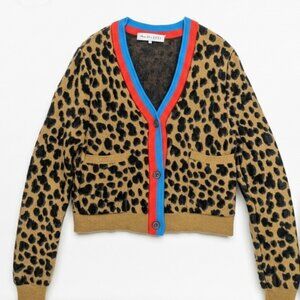 MADEWELL x KULE LEOPARD SINCLAIR CROP CARDIGAN MSRP $248 Size XS Limited Collab